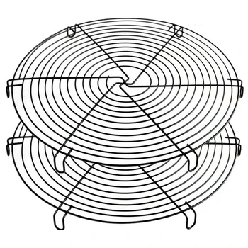 

Round Cooling Racks Wire Baking Steaming Rack, 12 Inch Diameter, Steamer Rack (Black-2 Pack)