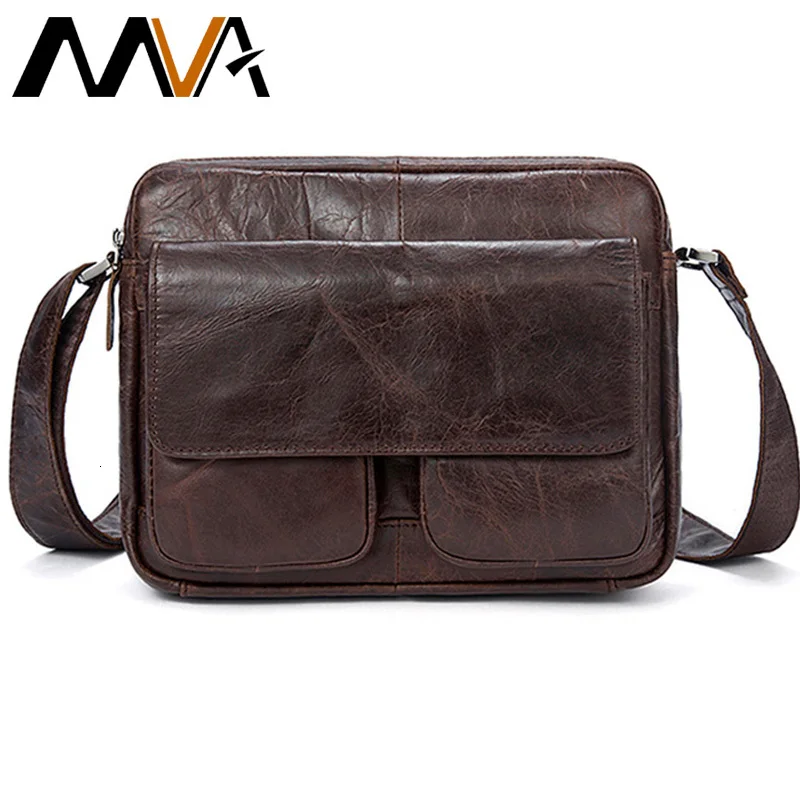 

MVA Men's Genuine Leather bag For Men Crossbody Bags Messenger Bags Man Leather Shoulder Bag Small Business Bag Male Flap Messen
