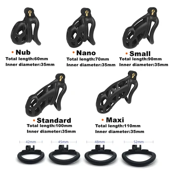 Male Chastity Device Cock Cage Chastity Belt With 4 Penis Cock Ring Sleeve Lock Penis Cage Bondage Belt Fetish Sex Toy For Men 2