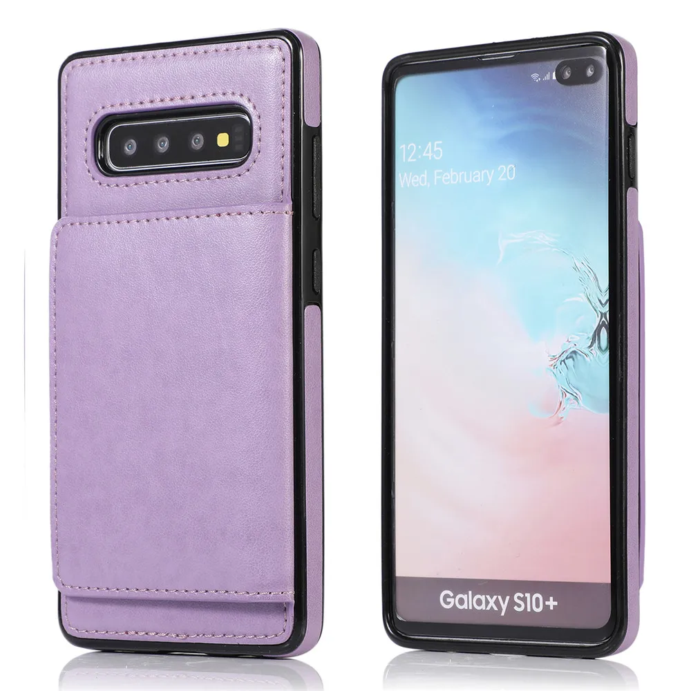 Чехол для samsung Note 10 9 8 S10 S9 S8 Plus+ S10e держатель для карт кошелек Магнитный Роскошный Кожаный противоударный защитный чехол