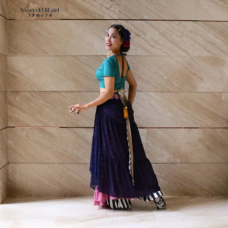 

Belly dance top Ats tribal belly dance top Lycra choli short Sleeve top Women's belly dance costume ELL08