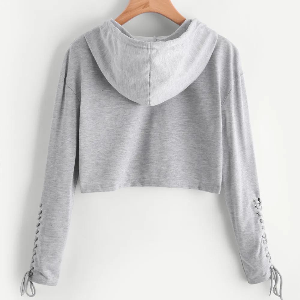 JAYCOSIN Fashion Women Casual Long Sleeve Sweatshirt Hoodie Unique Elegant Chic Comfortable Tie rope Design Sports Pullover Tops