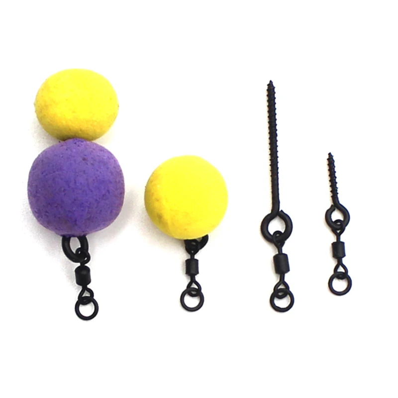 Carp bait screws ring swivel with 21mm bait screw for fake corn boilies pop up zig foam matte black