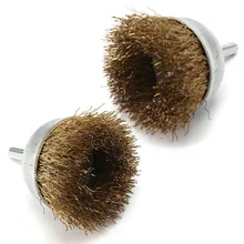 2 шт./компл. 6 мм хвостовик сверла угловая шлифовальная машина проволока щетина щетки колеса гофрированный латунный чистящее средство для удаления ржавчины ручной инструмент