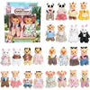17PCS Forest Animal Family 1:12 Plush Dolls Set Cartoon Kids Toys For Girl Baby Birthday Christmas Gift Rabbit Family Dollhouse 2