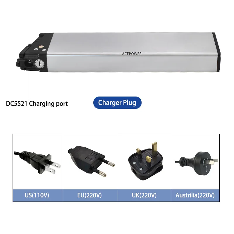 DCH-003 Folding Bike Battery 36V 10Ah 14Ah 48V 10.5Ah Ebike Battery 40*97*367mm Electric Bicycle Hidden DCH003 ALX 003