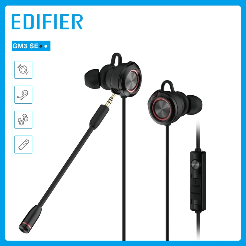 

Edifier GM3SE Gaming Headset Wired Dual Mics Dual Moving Moils Precise Acoustic Positioning Arc Shaped Earwings Earphone