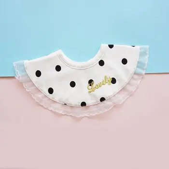 

Cotton Baby Bib Wave Point Kids Saliva Towel 0-2 Years Old Baby Feeding 360 Rotatable GS20