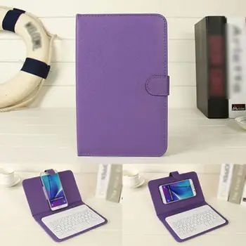 

Wireless Keyboard with Protective Cover Mobile Phone Keyboard Leather Case Protective Case with Data Cable
