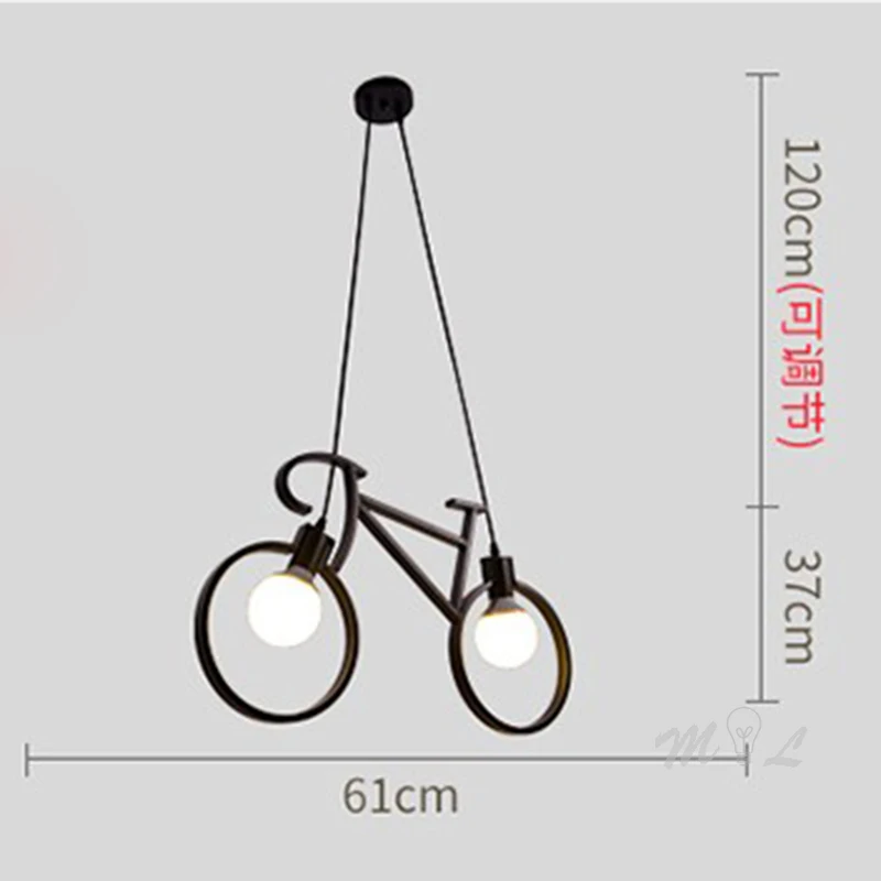 Железная велосипедная Подвесная лампа для домашнего декора, промышленная Подвесная лампа в стиле лофт для гостиной, Подвесная лампа для спальни, лампа для ресторана и кухни