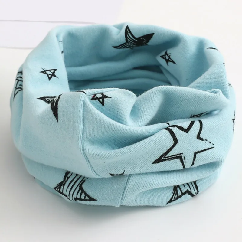 star light blue Autumn Winter Baby Scarf Warm Knitted Cotton Children Scarf Girls Scarf Toddler Scarf Neckerchief Kids Boy Neck Ring Collar - Цвет: star light blue
