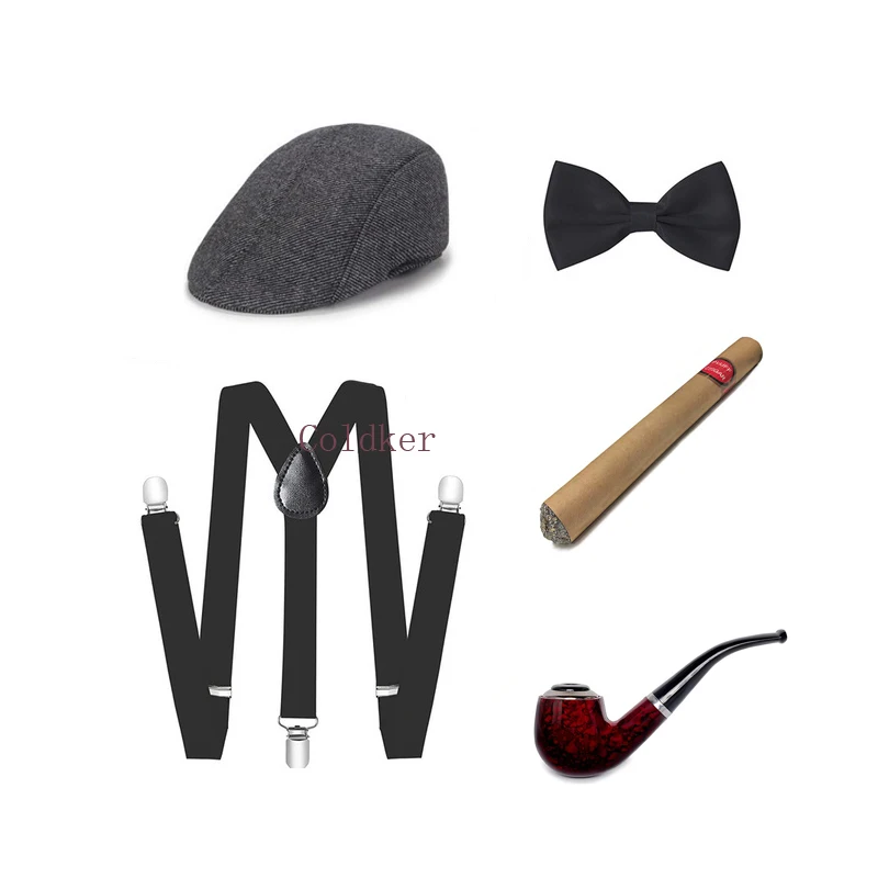 Costumi Cosplay anni '20 accessori uomo anni '50 Set di Gangster accessori  per costumi di Halloween cappello cravatta sigaro trasporto di goccia -  AliExpress