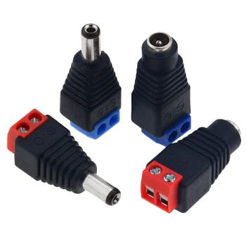 

1PCS Male Female 12V 2.1x5.5MM DC Power Jack Plug Audio free welding socket Connector 2.1 Male wire 2.1 Female wire