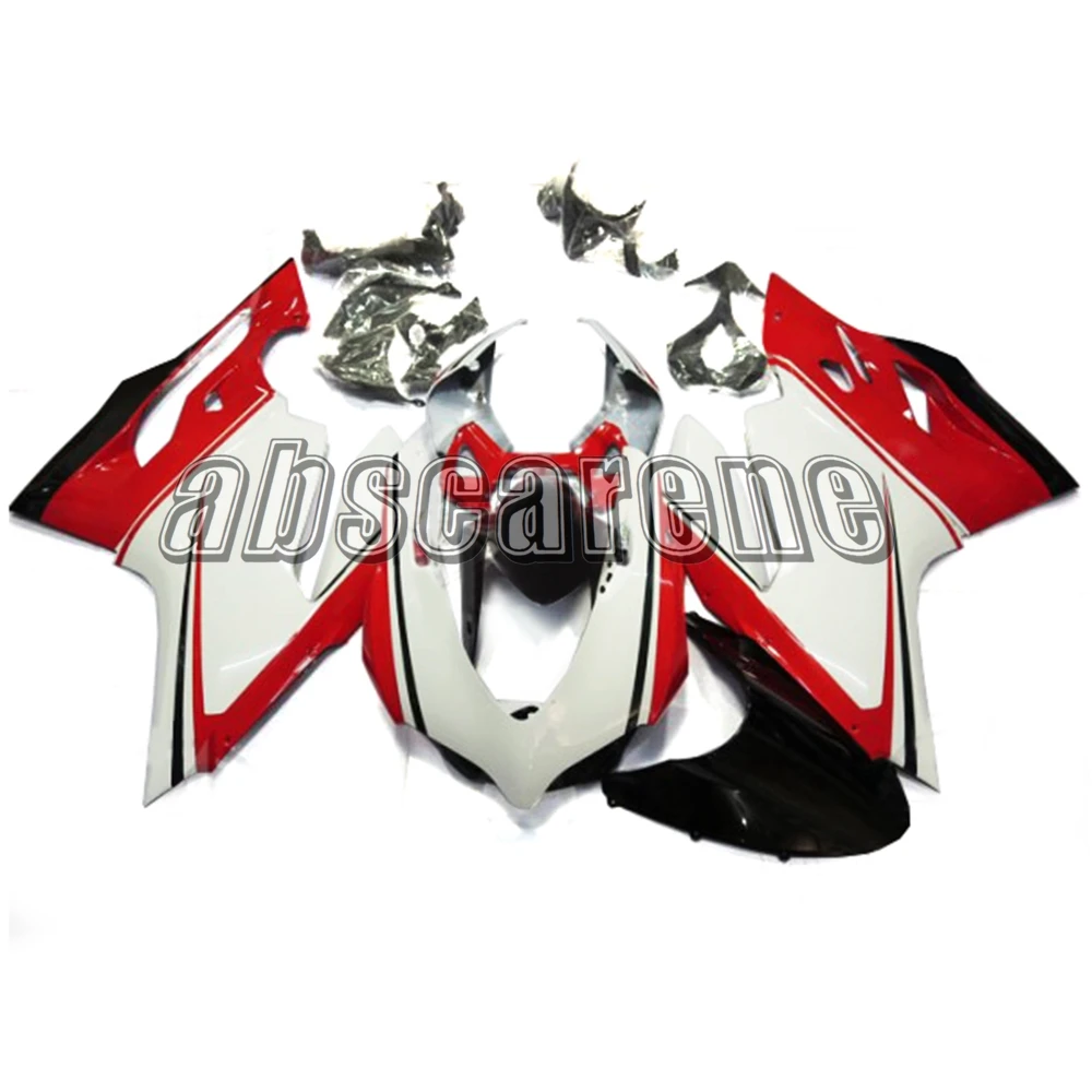 Выполните Обтекатели для поездок на мотоцикле Ducati 1098 848 1198 2007 2008 2009 2010 2011 2012 1098 848 1198 07-12 ABS Кузов красный, черный и белый