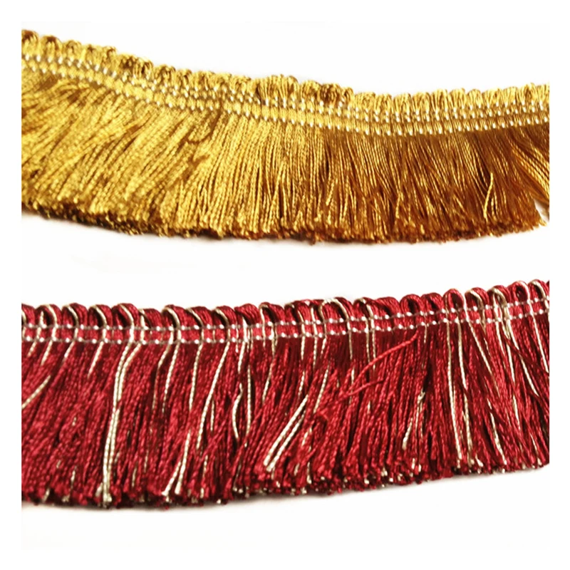 2 Colors Gold Wine Fringe 4 cm Width Lace for Cushion Cover Pillow Cover Throw Accesories Polyester Trimming Sell by 10 meters/Bale tassel fringe,tassel decoration,tassel accessories,tassel trim