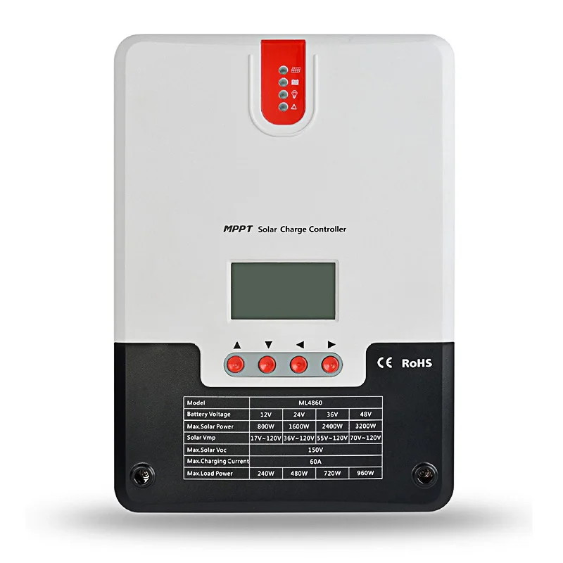 60A Solar Charger Controller 12V 24V 36V 48V Auto Lead Acid Gel lithium ion Charge Controller