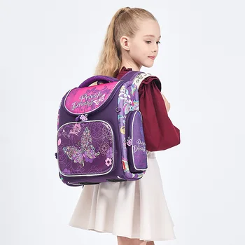 

2020 Children School Bags for Girls Butterfly Nylon Waterproof Orthopedic Backpacks Kids Satchel Dinosaur Boys School Backpacks