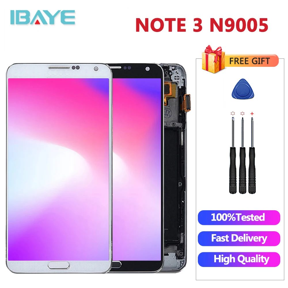 

LCD N9005 Display 5.7 "For Samsung Galaxy Note 3 Display Touch Screen Digitizer Frame Home Button for Samsung Note 3 LCD