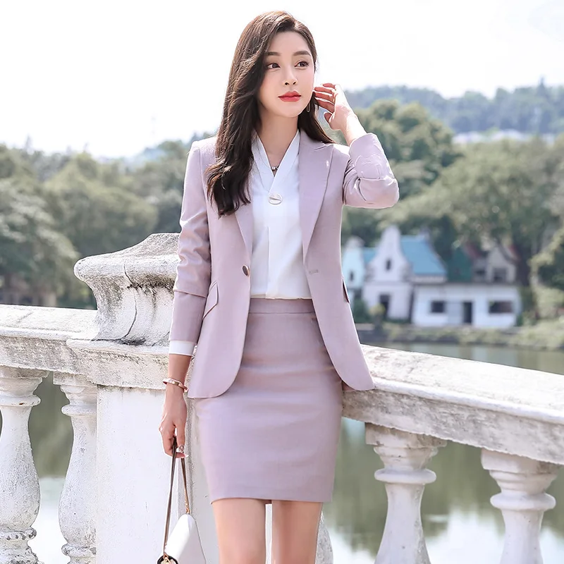 Ladies suit autumn new fashion temperament waist single buckle professional wear thin feet pants suit wild women's twopiece suit