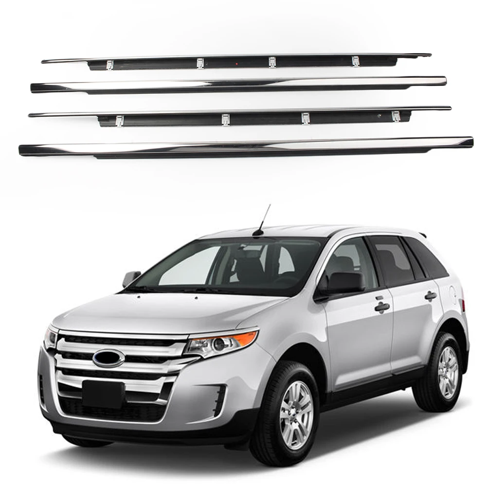 4 шт. Weatherstrips окна литья Накладка дверного уплотнителя ремень для Ford Edge 2008 2009 2010 2011 2012 2013 Chrome спереди и сзади комплект