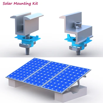 Clip de aluminio de montaje Solar para sistema de energía Solar, rieles de montaje de acero tipo C U, 10 Uds. 1