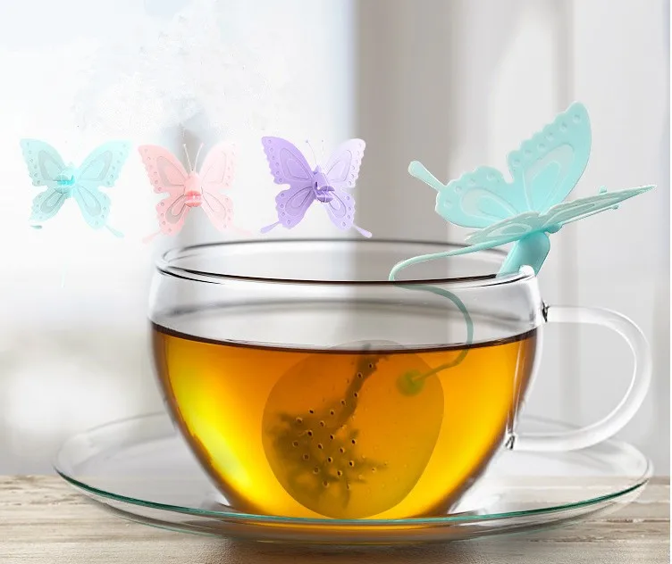 Butterfly Tea Bags Strainers Silicone Tea Infuser Teabags For Coffee Drinkware