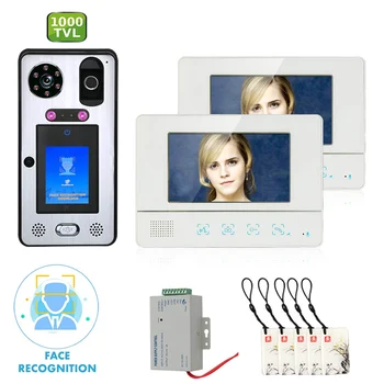 

Mountainone Video Intercom Systems Kit 2 pcs 7 inch Monitors 960(H)X480(V) One pc 1000TVL Face Recognition Camera with LEDs