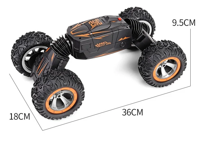 Пульт дистанционного управления гоночный Дрифт RC Автомобиль 2,4G 4WD 4x4 вождение двухсторонний трюк один ключ деформация подъем высокая скорость внедорожник RC автомобиль - Цвет: Оранжевый