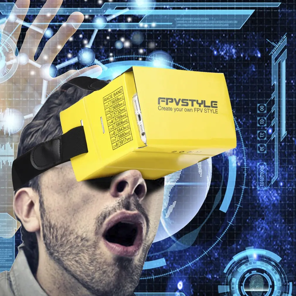 YKS DIY Durable Foldable Easy to Carry Yellow FPV Card Board FPV Goggle Card Glasses Paper for 5 inch LCD Monitor KIT