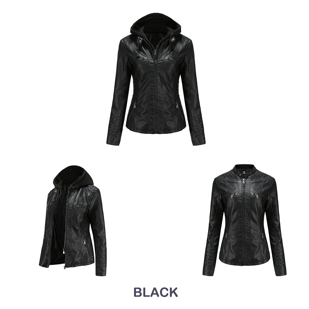 Y2k goth jaqueta feminina de couro sintético,