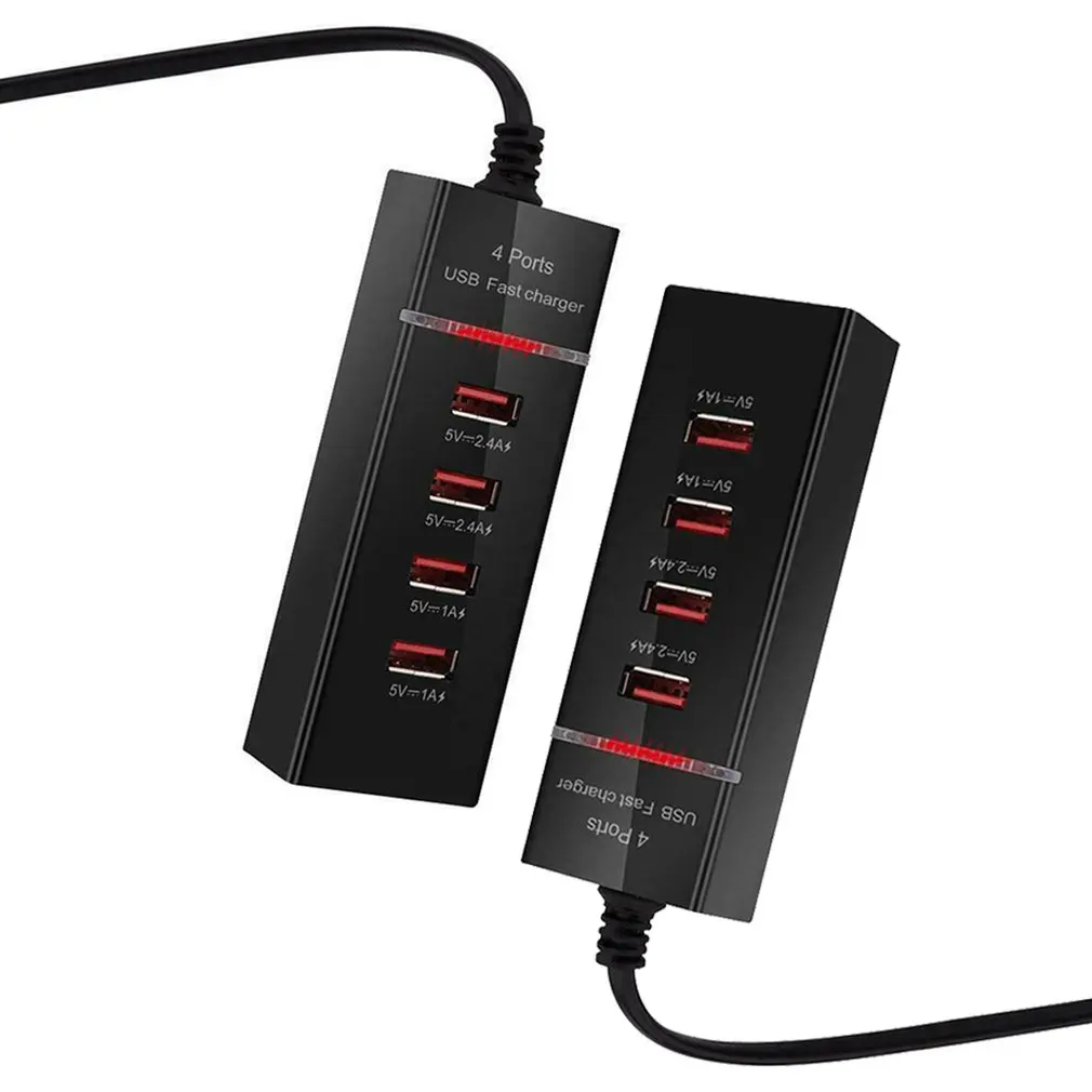 Мульти 4 порта USB для путешествий, походная Зарядка для телефона 5V 3A Быстрая зарядка для телефонов EU/US Plug мульти-защита