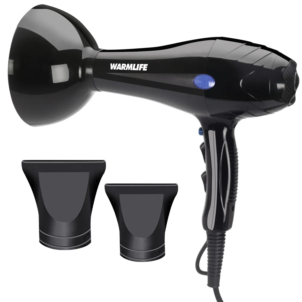 

Warmlife Electric Hair Dryer 1875W Powerful Fast Drying 2 Speed & 3 Heat Settings Professional Salon Hair Styling Tools 2 Nozzle