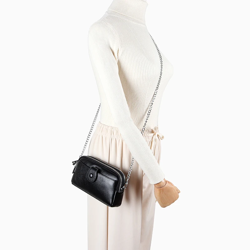 

Женская маленькая сумка из коровьей кожи, сумка на плечо для женщин, новый кошелек и сумки, Женская дорожная сумка через плечо, женская сумка-слинг на цепочке