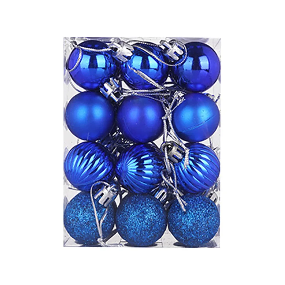 24pcs/lot 30mm Christmas Tree Decor Ball Bauble Hanging Xmas Party Ornament Decorations for Home Christmas Party Supplies&xs