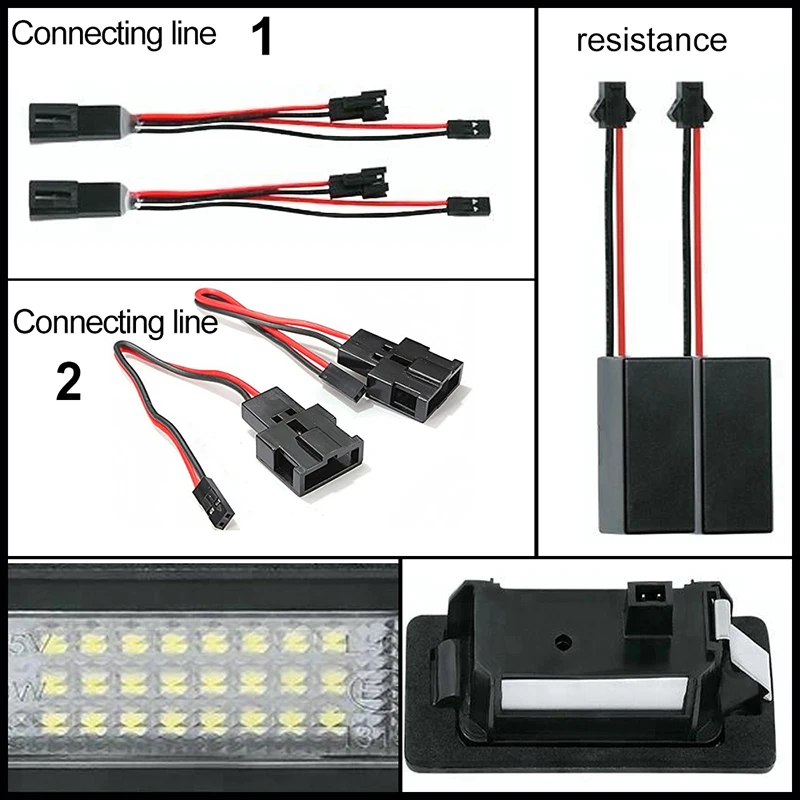 2Pcs No Error White LED Number License Plate Lights Lamp Car Accessories For Aud