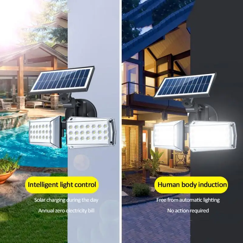 42LED/80COB Солнечный настенный светильник для улицы, сада, двора, IP65, водонепроницаемый, PIR датчик движения, светильник, энергосберегающий Уличный настенный светильник