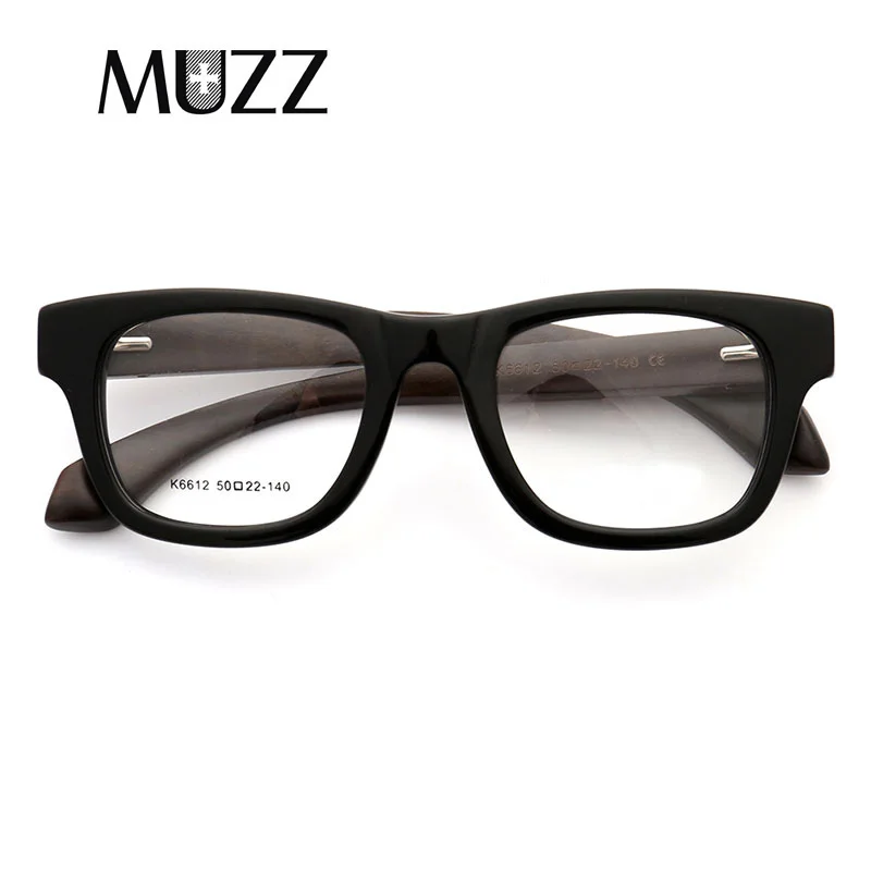 Винтажная оправа для очков MUZZVintage Полуободковые деревянные очки ретро ацетатные