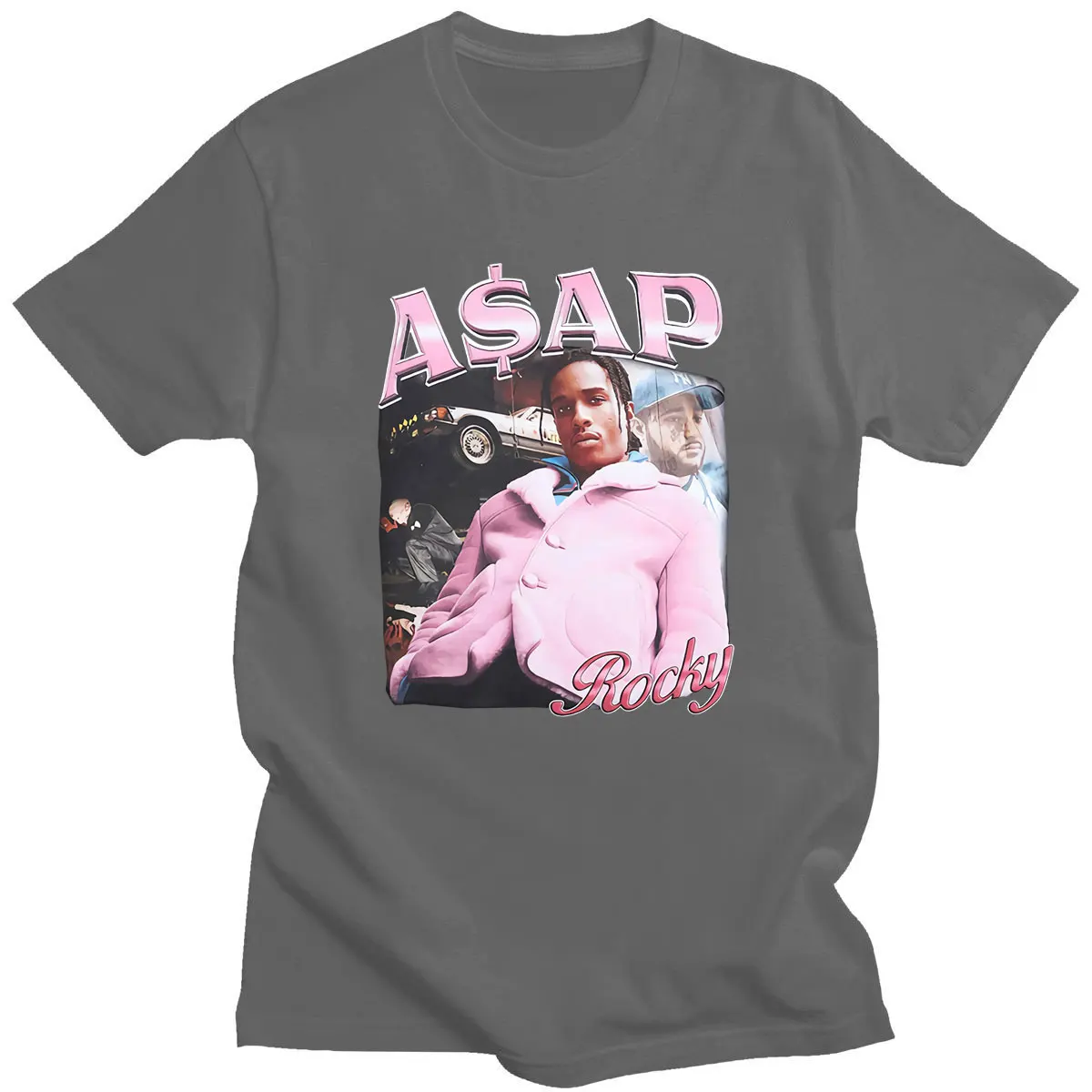 Hot Sale ASAP Rocky Portrait Graphic Aesthetics T-shirts Hip Hop Cotton Short Sleeve Loose Couple T-Shirt Casual Harajuku Tshirt