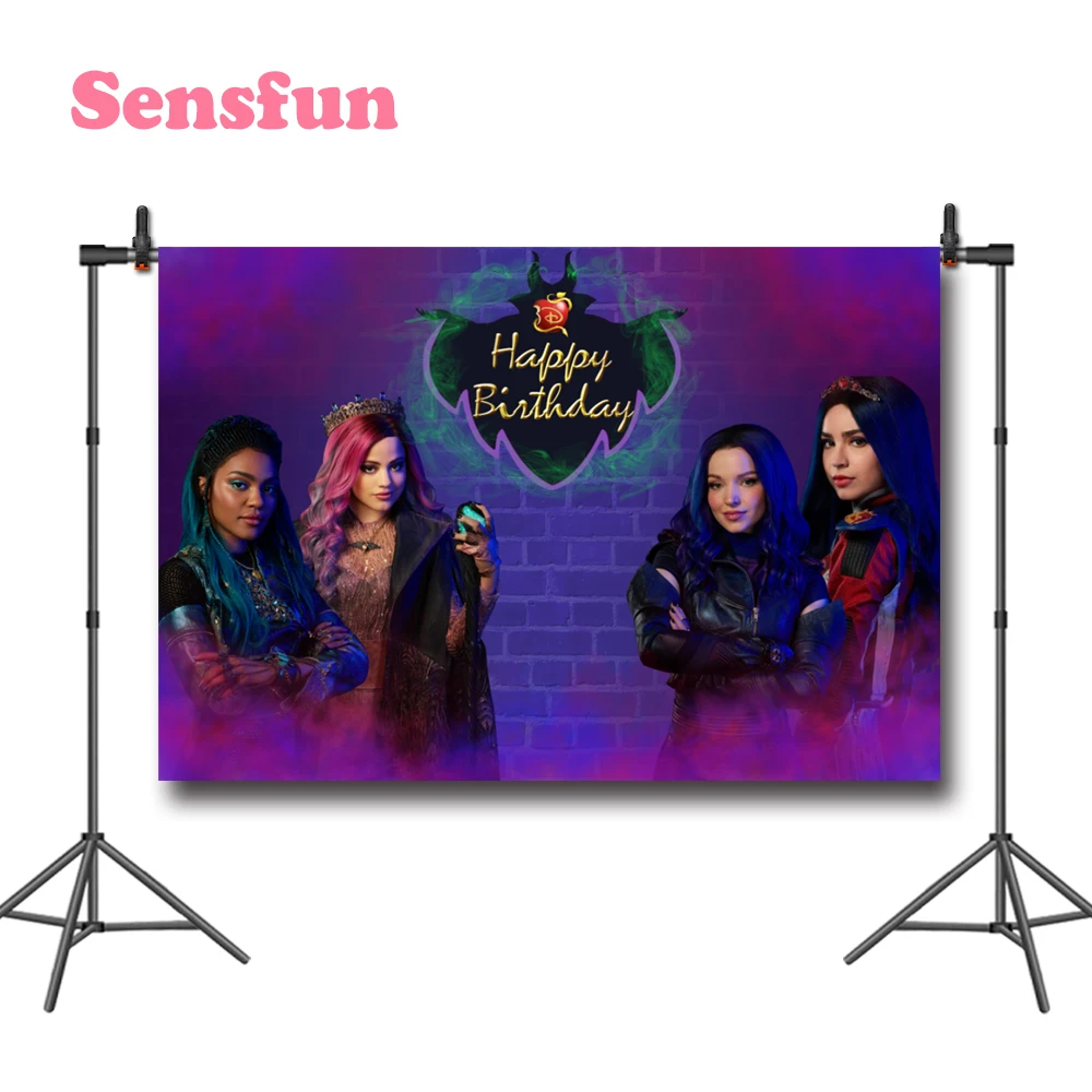 Sensfun фиолетовая стена потомки тема фонов с днем рождения фотографии фоны для фотостудии индивидуальные 7x5FT