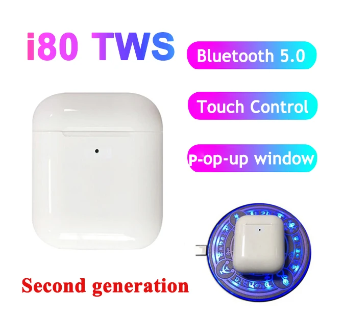 

i80 TWS Earphone Po-p up Touch Control Wireless charging headset Bluetooth 5.0 6D Super Bass earbud PK i10 i20 i30 i100 i500 i90
