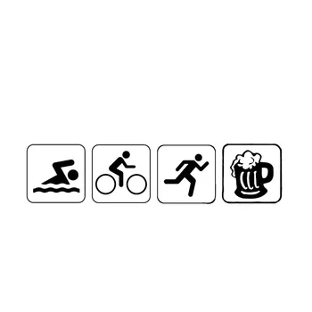 

Personality Triathlon Swim Bike Run and Beer Decal Car Stickers Motorcycle Waterproof Sunscreen PVC 18cm X 4cm