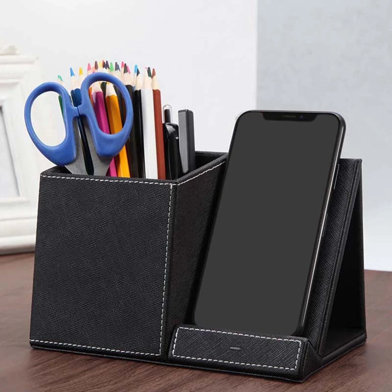 New Qi Quick Wireless Phone Charger And Pen Holder Fast Charging Phone For Samsung S8/Note8/Iphone8/Plus/Iphonex Phone Charger