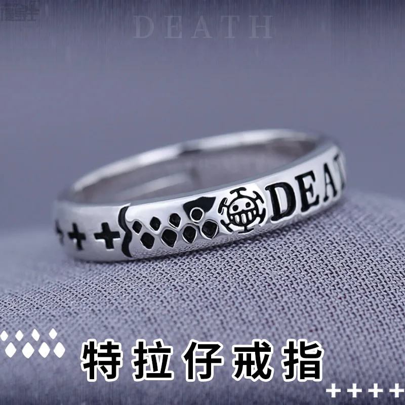 Аниме One Piece Trafalgar Law Luffy Hat Portgas D Ace регулируемое кольцо из серебра мужские