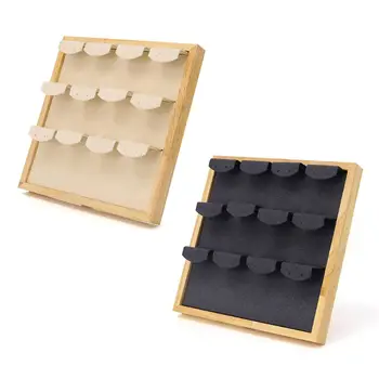 

3 Layers Wooden Earring Display Stand Stud Earrings Holder Jewelry Showcase Prop