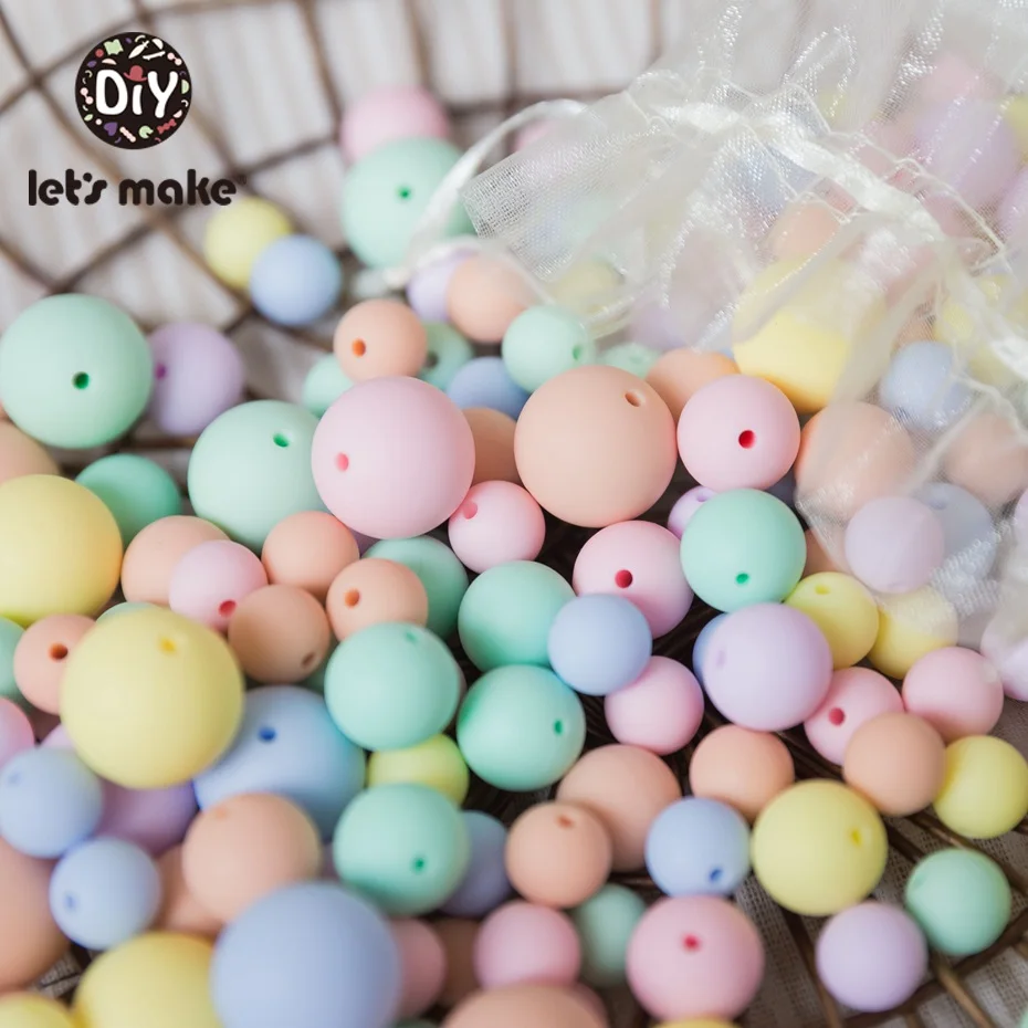 

Let'S Make Silicone Teether 20Mm 500Pc Round Candy Color Silicone Bead Food Grade Diy Pacifier Chain Teething Neecklace Baby Toy