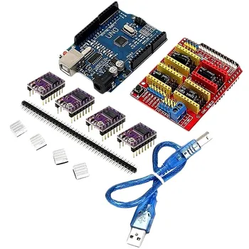 

3D printer accessories Starter kit CNC Shield+UNO R3 Board+4 X DRV8825 Driver Kit For Arduino 3D Printer