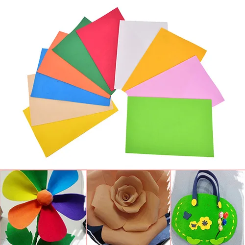 10pcs/set Hot Sell 10 color 16K Thick Multicolor Sponge Foam Paper Fold scrapbooking Paper Craft DIY 18.5x26cm*0.2cm