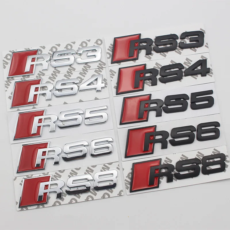 Металлическая фотоэмблема для Audi RS3 RS4 RS5 RS6 RS7 RS8 A4L A6L A3 A5 A8 S3 S4 S5 S6 S7 S8 Автомобильная