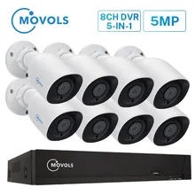 MOVOLS HD 5MP H.265 камера безопасности система наружная крытая 8 шт CCTV камера ночного видения Система видеонаблюдения 8CH DVR Набор