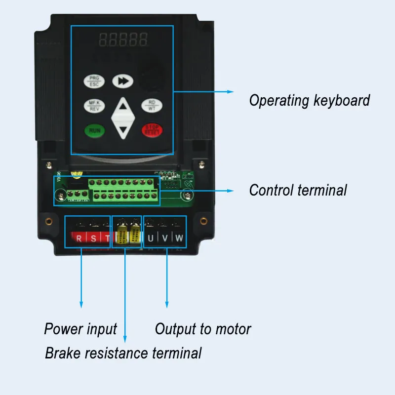 VFD 4 кВт однофазный 220v вход и выход переменного тока трехфазный 220v Частотный преобразователь для двигателя